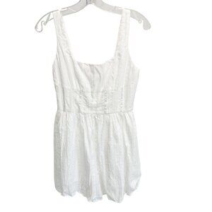 NEW Commense White Milkmaid Mini Dress Square Neck Minimalist - Size XS